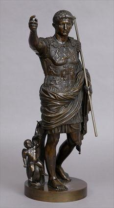 Appraisal: BRONZE FIGURE OF AUGUSTUS CAESAR AFTER THE ANTIQUE Cast by