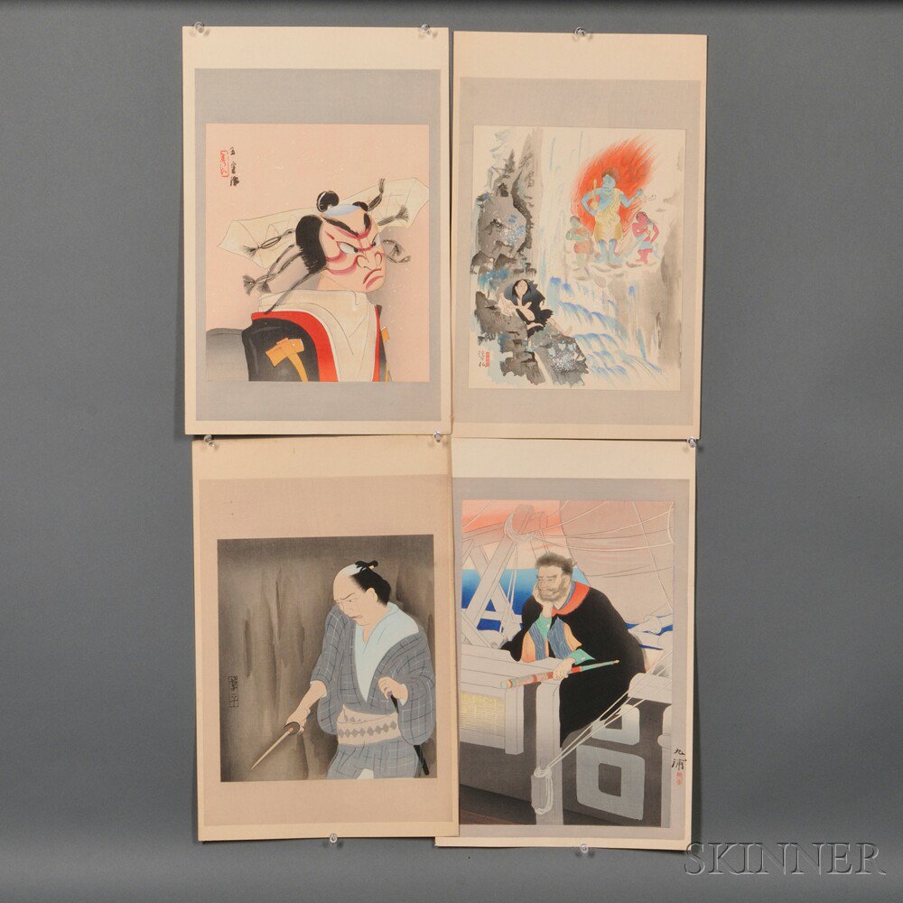 Appraisal: Four Prints Japan including works by Keisen Tomita Sohei Yamaguchi