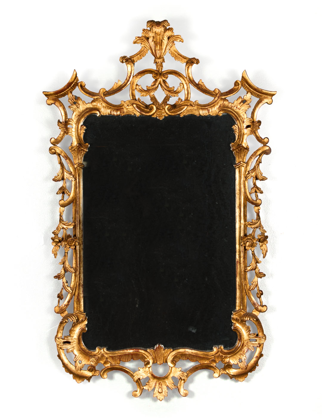 Appraisal: George III style giltwood mirror th century Chinese Chippendale style