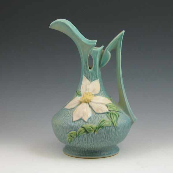 Appraisal: Roseville Clematis ewer in blue Marked Roseville USA - ''