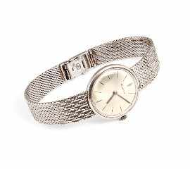 Appraisal: An ct white gold lady's Gubelin automatic wristwatch with circular