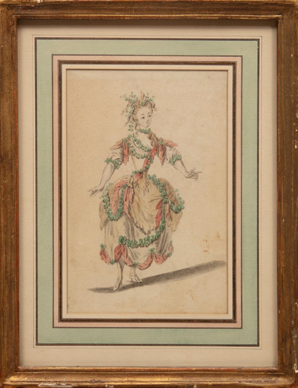 Appraisal: Attributed to Louis-Ren Boquet French - Costume de Ballet ink