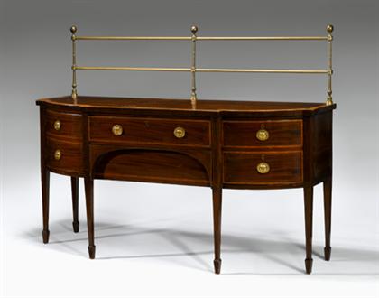 Appraisal: Late George III mahogany and banded sideboard late th early