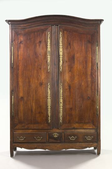 Appraisal: Large French Provincial Elmwood Armoire late th century of Louis