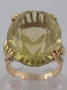 Appraisal: A yellow metal tests carat gold citrine ring