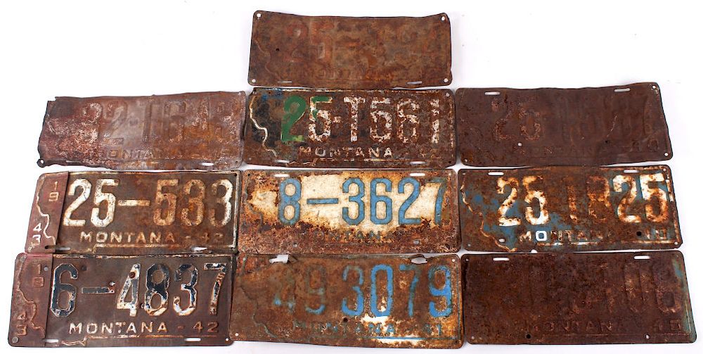 Appraisal: Collection of Montana License Plates - Featured in this lot