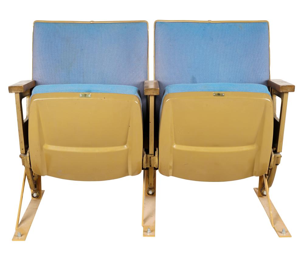 Appraisal: TWO UCLA PAULEY PAVILION STADIUM SEATSmetal wood plastic and blue