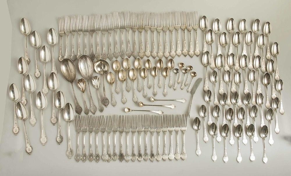 Appraisal: Piece Vanderslice Co Silver Flatware Comstock Pattern piece assembled Vanderslice