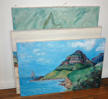 Appraisal: GROUP LOT OF JOHN TAYLOR OIL PAINTINGS DEPICTING COASTAL SCENES