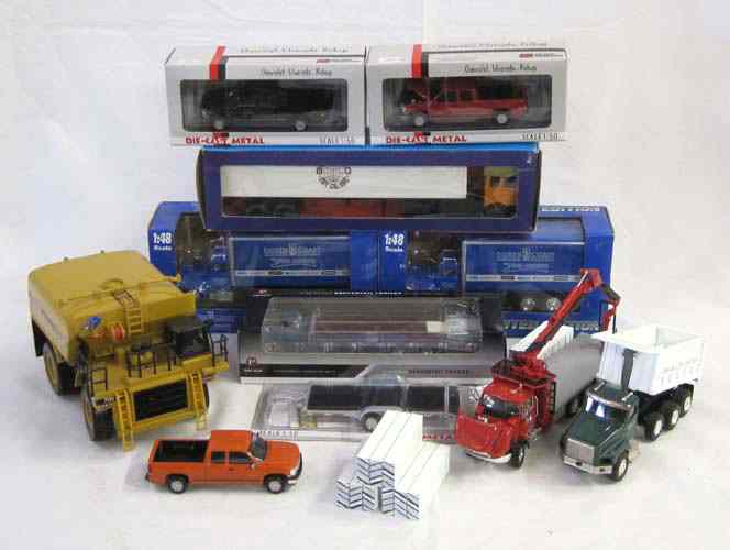 Appraisal: TEN DIECAST SCALE MODEL TRUCKS TRAILERS including Norscott No Cat