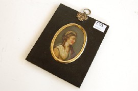 Appraisal: TH TH FRAMED COPPER MINIATURE PORTRAIT OF A LADY