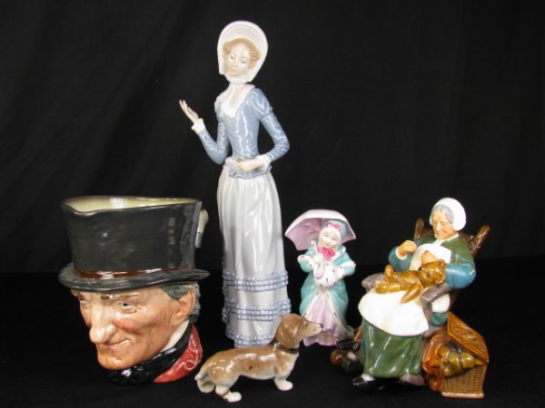 Appraisal: Consists of a large Lladro figure missing umbrella Royal Doulton