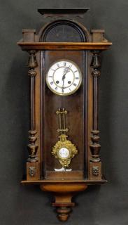 Appraisal: th Century Vienna Regulator Rosewood Wall Clock with Porcelain Dial