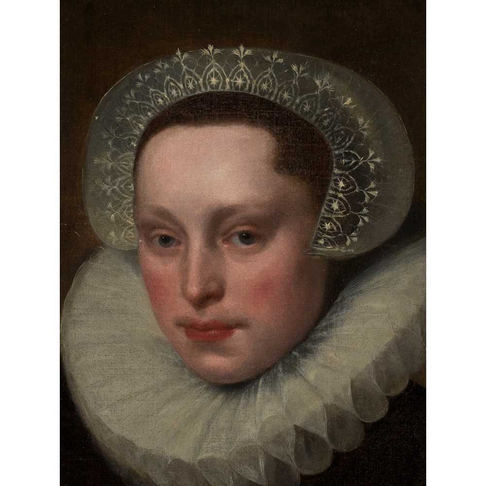 Appraisal: TH CENTURY DUTCH SCHOOL PORTRAIT STUDY OF YOUNG WOMAN WITH