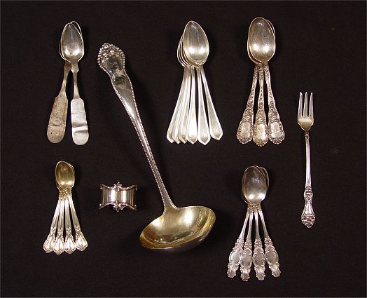 Appraisal: COLLECTION OF ESTATE STERLING FLATWARE SPOONS MORE Approx pieces to