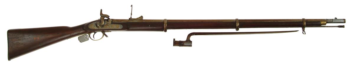 Appraisal: ENFIELD-STYLE PERCUSSION RIFLE W BAYONET NSN Cal - rnd bbl