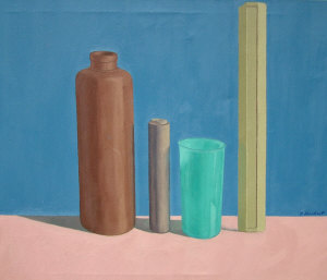 Appraisal: Paul Harbutt mid-late th century- Still life of bottles oil