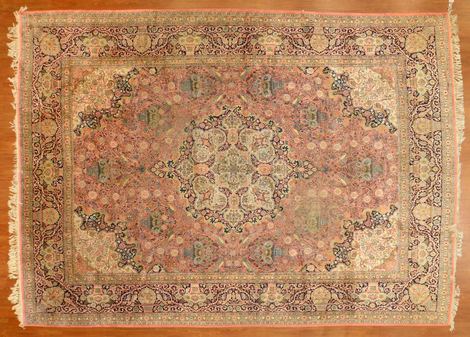 Appraisal: Silk Kashmir carpet approx x India circa Condition Silk on