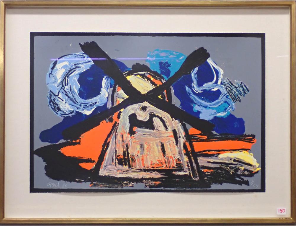 Appraisal: KAREL APPEL New York Holland - silkscreen Windmill Signed lower