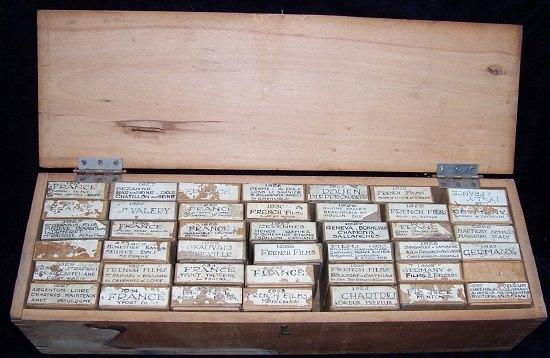 Appraisal: A box containing forty-two cases of photographic plates s to