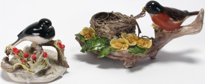 Appraisal: Two ceramic bird figures by Richmond IN artist Barbara Kuhlman