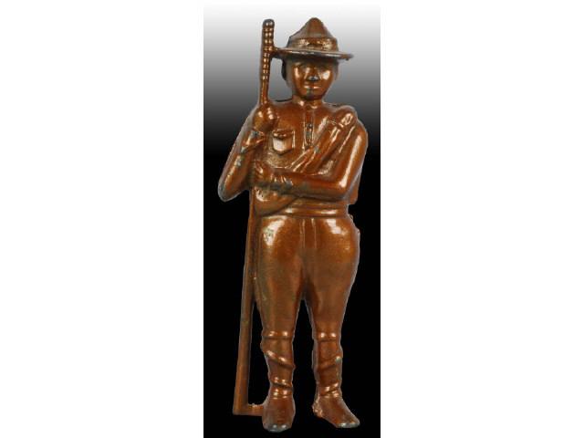 Appraisal: Cast Iron Boy Scout Still Bank Description Stamped Made in