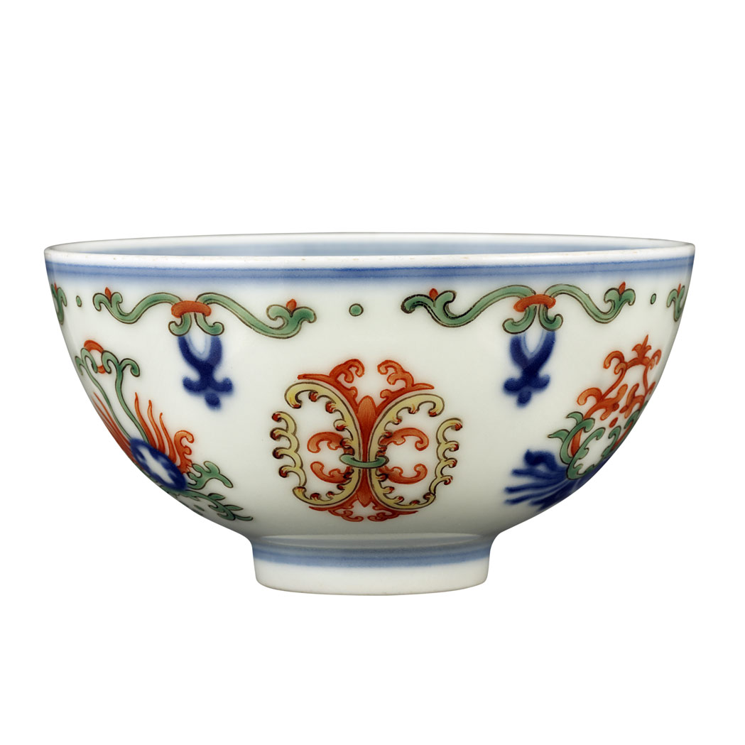 Appraisal: Chinese Doucai Glazed Porcelain Bowl th Century Of deep form