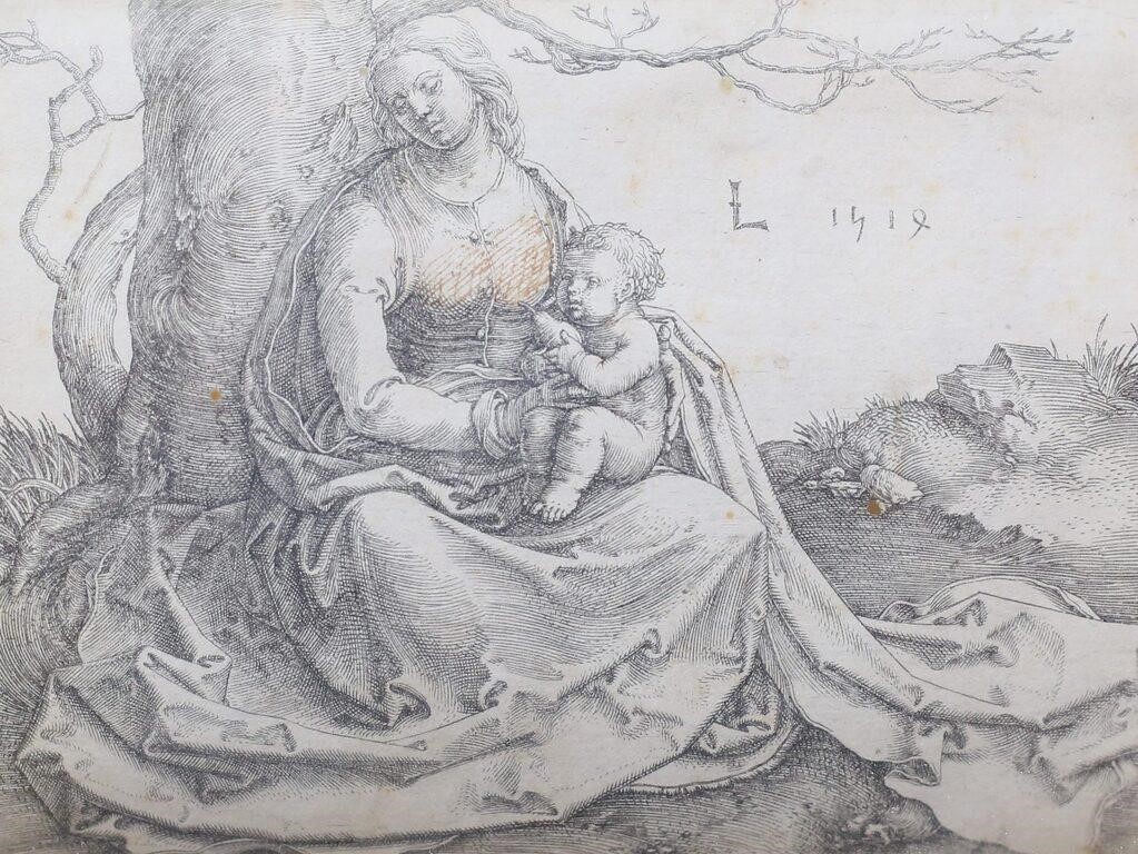 Appraisal: After Lucas van Leyden Dutch - Engraving The Virgin Seated