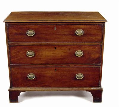 Appraisal: A th century mahogany chest the moulded edge top above