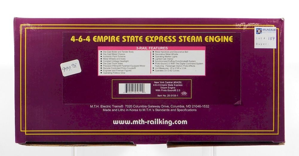 Appraisal: MTH New York Central Empire State Express O Train United