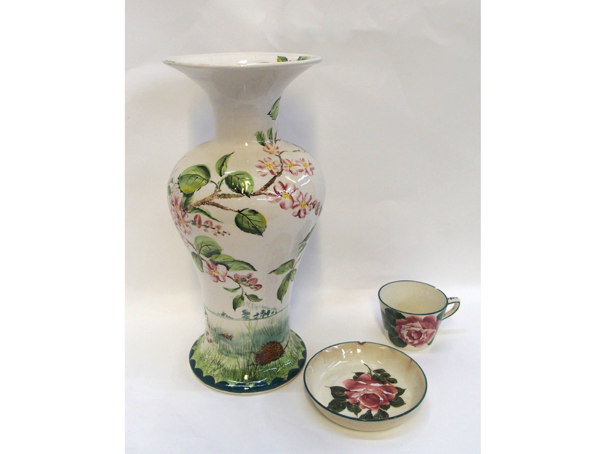 Appraisal: Wemyss cabbage rose painted cup and saucer and a B