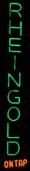 Appraisal: Rheingold Vertical On Tap Neon Sign Description s Green and