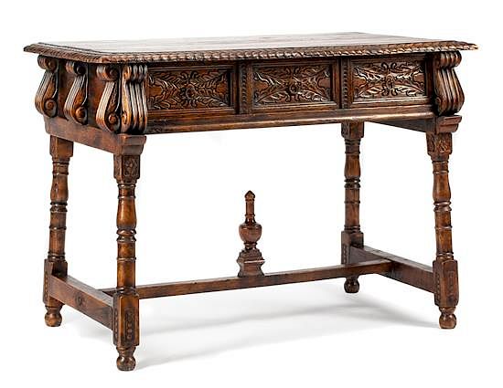 Appraisal: A Portuguese Renaissance Style Walnut Table Height x width x