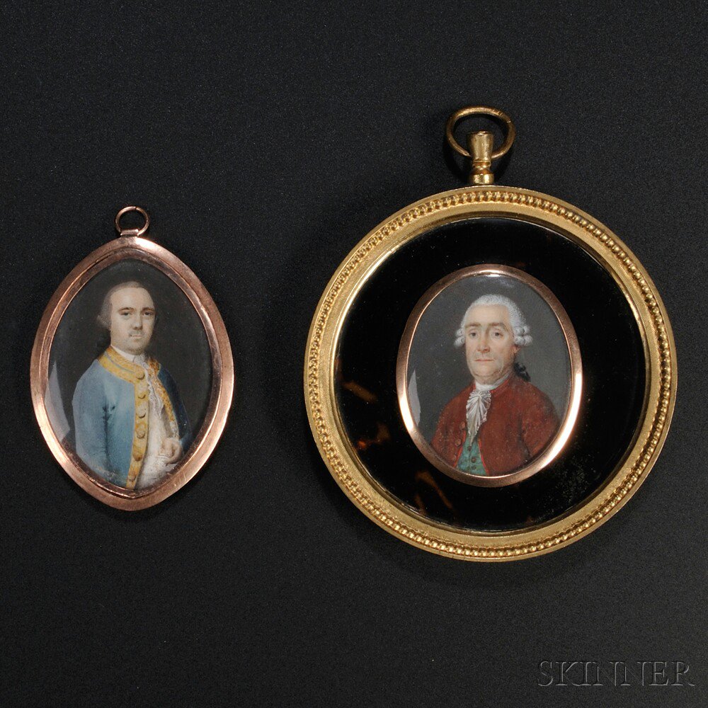 Appraisal: Two Portrait Miniatures on Ivory of Gentlemen th century each