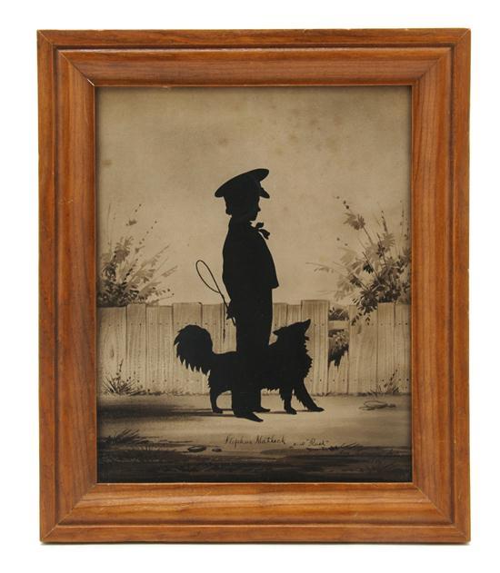 Appraisal: A Silhouette of a Young Boy Aug Edouart depicted with