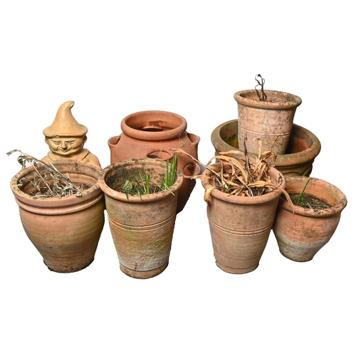 Appraisal: Twelve terracotta plant pots various sizes a terracotta strawberry planter