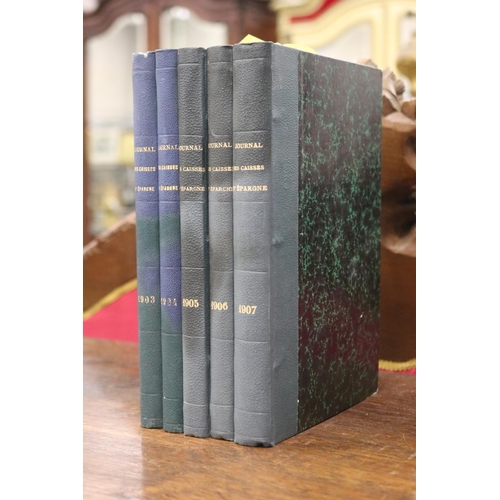 Appraisal: Set of five French books Journal Des Caisses D'Epargne -