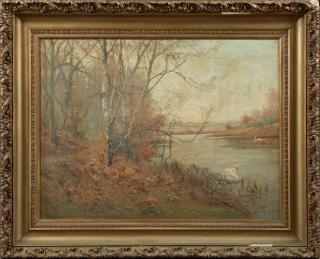 Appraisal: Albert Kinsley - British Swans on the River th c