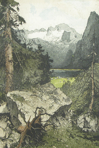 Appraisal: JOSEF EIDENBERGER Austrian - Etching and aquatint titled Dachstein View