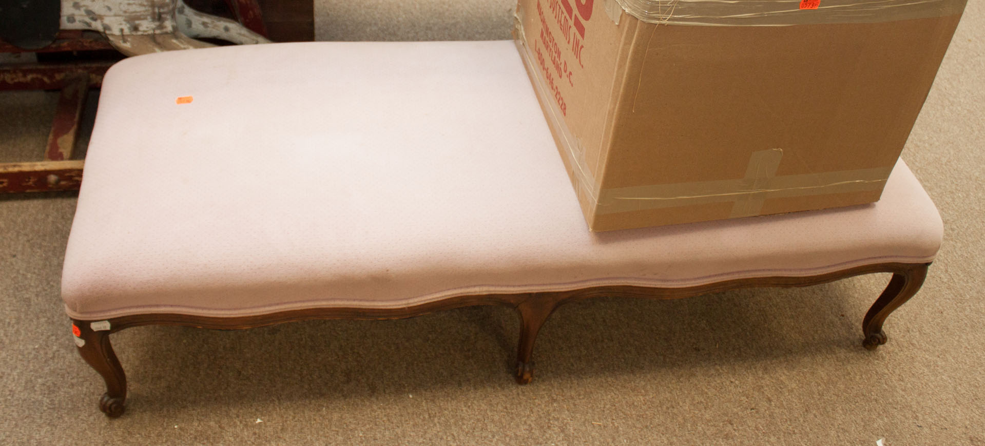 Appraisal: c Upholstered French style bench Undernumber