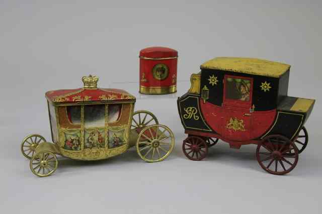 Appraisal: TWO ROYAL COACH BISCUIT TINS ROYAL POST BOX BANK England