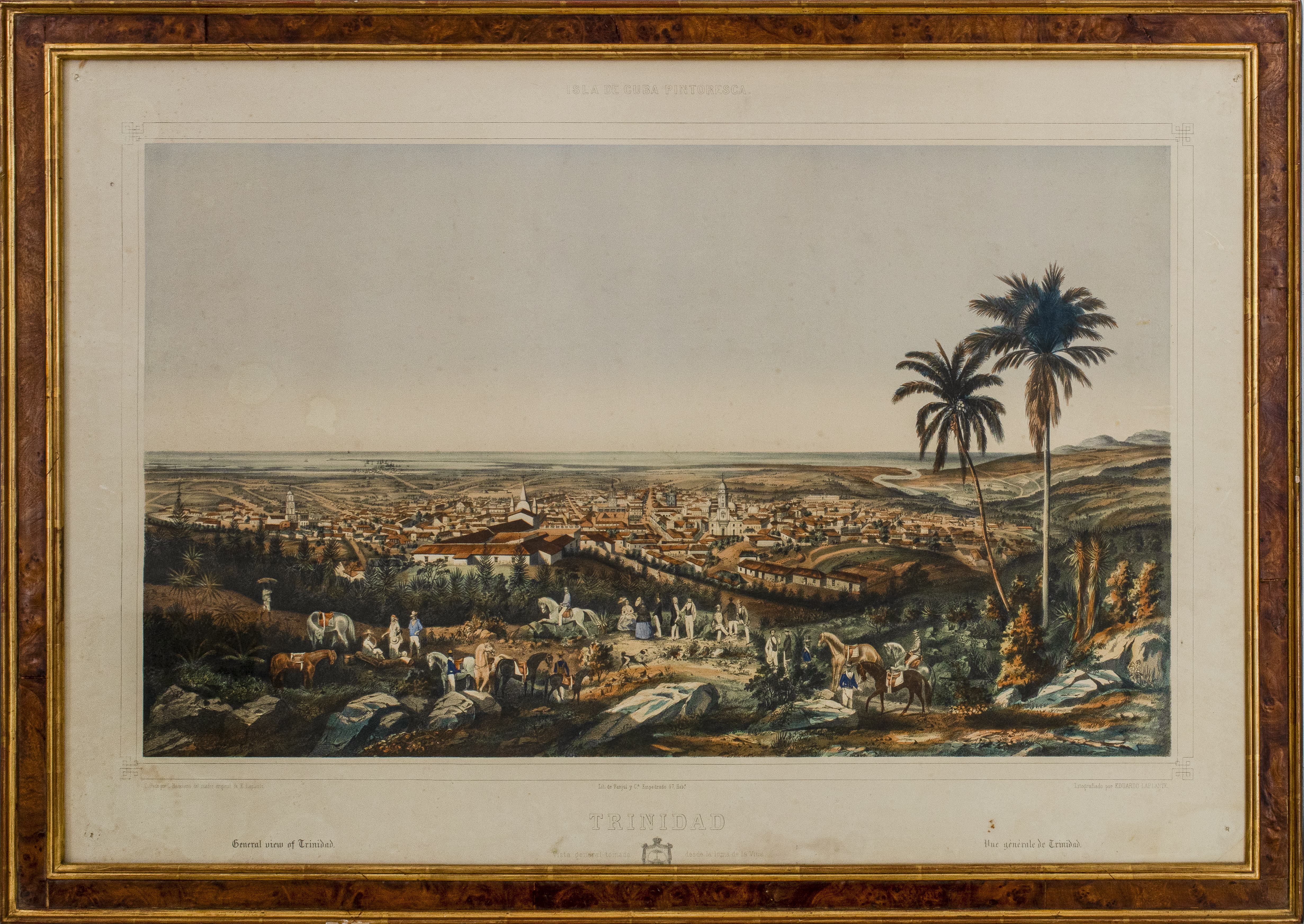 Appraisal: AFTER E LAPLANTE TRINIDAD HAND-COLORED LITHO After Eduardo Laplante Trinidad