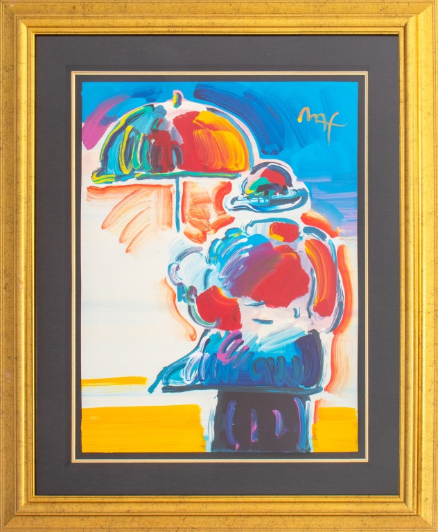 Appraisal: PETER MAX UMBRELLA MAN MIXED MEDIA Peter Max American b