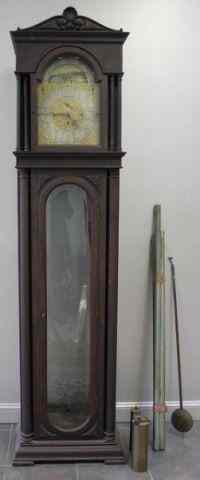 Appraisal: Herschede Grandfather Clock With moon phase Westminster chimes and tubes