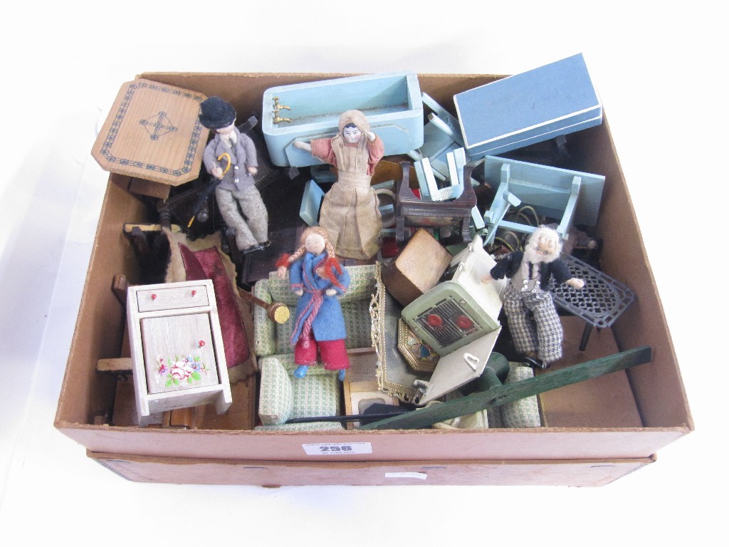 Appraisal: A box of doll's house furniture and figures