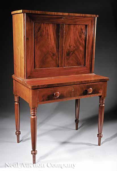 Appraisal: An American Late Federal Mahogany and Cherrywood Clerk's Desk probably