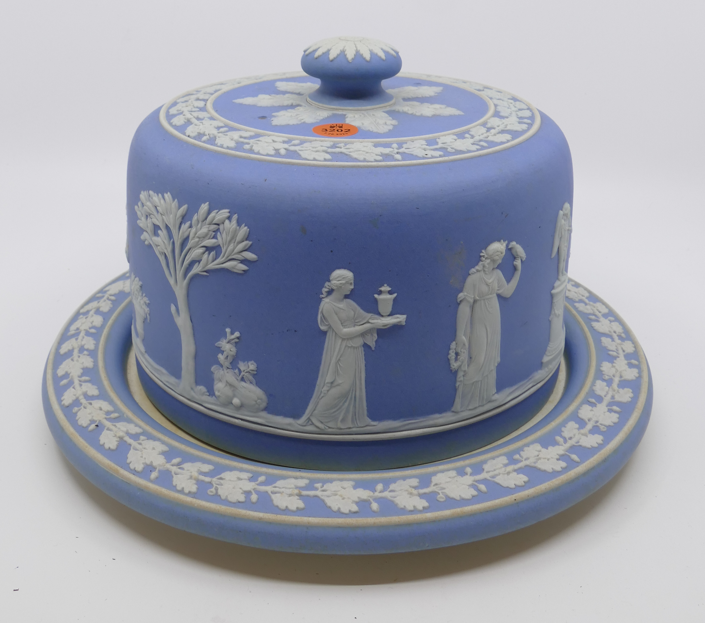 Appraisal: Wedgwood Light Blue Dipped Jasperware Cheese Dome Chip to dome