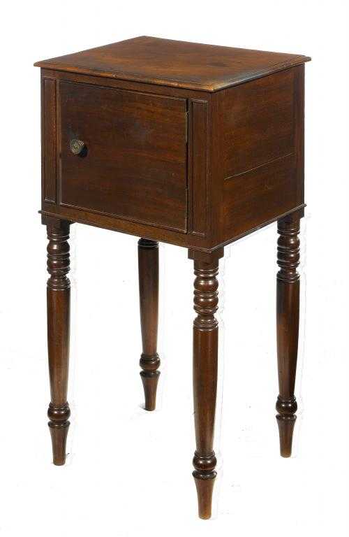 Appraisal: A GEORGE IV MAHOGANY POT CUPBOARD the beaded door between