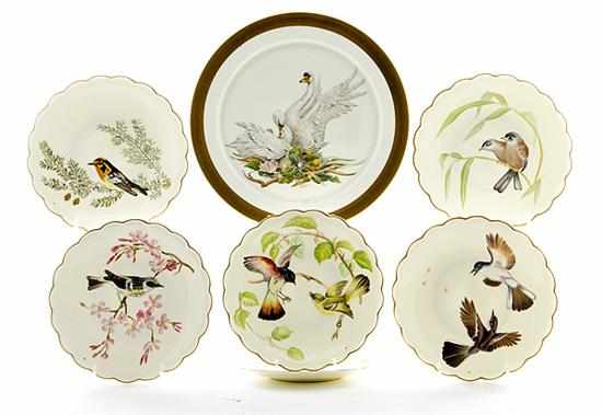 Appraisal: Dorothy Doughty porcelain dessert plates pair Redstarts Beech Dia ''