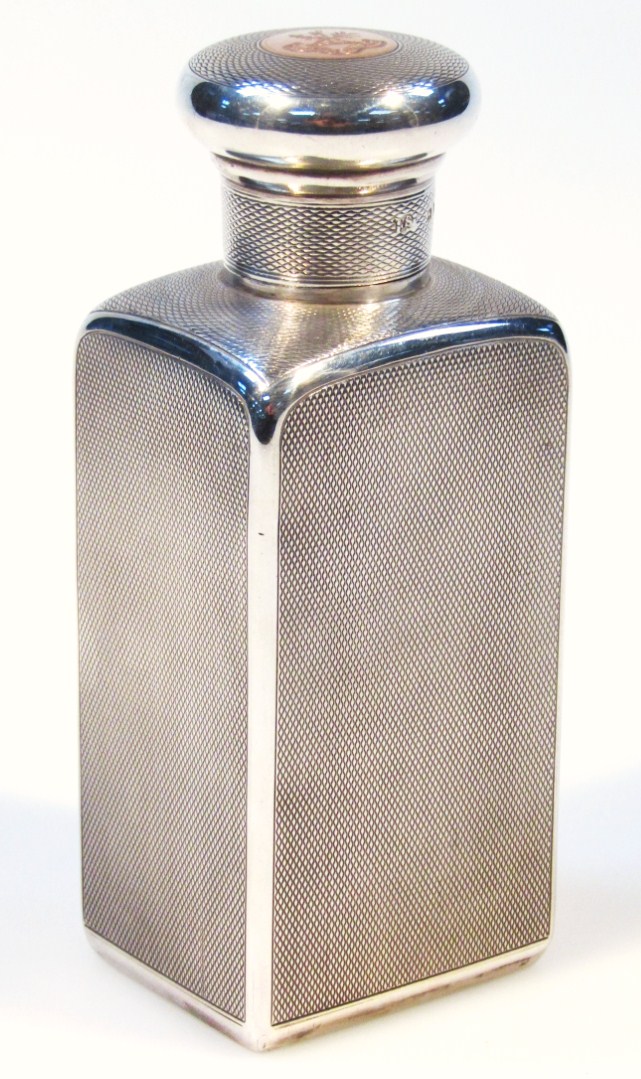 Appraisal: A George V silver perfume bottle the shouldered body with